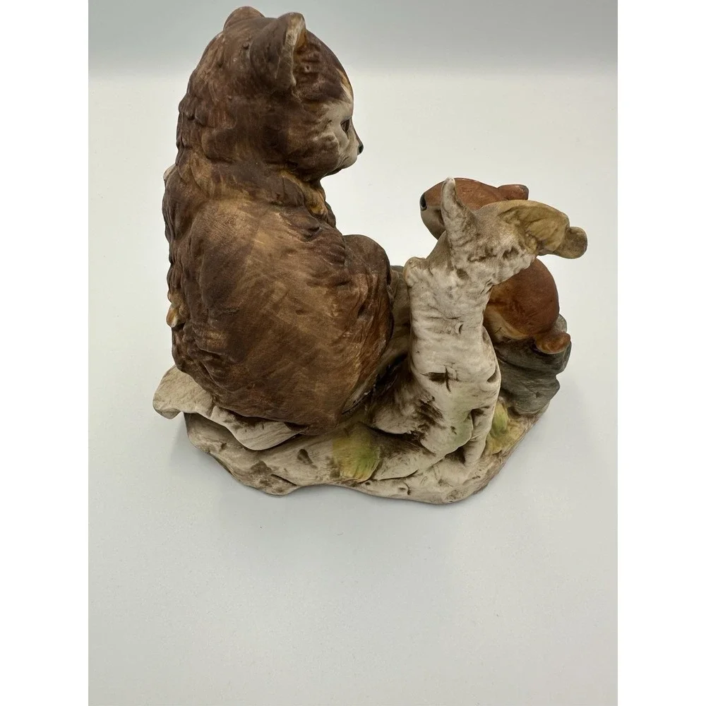 Vintage‎ UCAGCO Japan Bear & Rabbit Figurine Ceramic Animal Woodland Scene 6